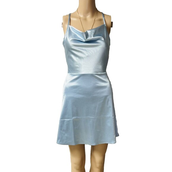 Womens H&M DIVIDED Baby Blue Slip Dress Size Small Read Description - Picture 1 of 6
